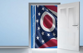 Door opening on Ohio flag.