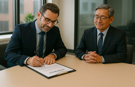 2 Men Signing Contract